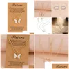 Colliers pendentifs 2 pièces soeurs amies adaptées à 2 filles pendentifs papillon assortis bijoux d'amitié longue distance T8De Drop Del Otuej