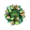Dekorativer Blumenkranz zum irischen Festivaltag für die Haustür, 40,6 cm, grünes St. Patrick's-Netz mit Saugnäpfen für das Fenster