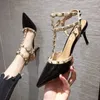 Sandaler Cresfimix Zapatos Dama Women Cute Pointed Toe Slip on Stiletto Heels Ladies Mode Sweet Pu Leather High Heel Shoes A6043L2402