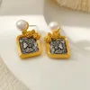 Dangle Earrings Retro Jewelry 925 Silver Needle Portrait Vintage Design High Quality Brass Metal Simulated Pearl For Women