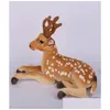 Stuffed Plush Animals 70Cm Lying Elk Giraffe Sika Deer With Angle Simated Model Kids Mount Christmas Decorat P Children Toy Drop De Dhwef