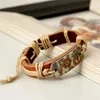 Charm Armbänder Vintage Leder Seil Gewebtes Armband Für Frauen Männer Einfache Boho Blume Paar Zubehör Freunde Schmuck Geschenke