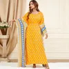 Vêtements ethniques Robe musulmane Femmes Abaya Kaftan Bat Manches Lâche Ramadan Robes Caftan Marocain Imprimer Longue Robe Dubaï Turquie Eid Djellaba