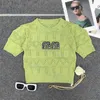 Designer Rhinestone Letter T Shirt Womens Tops Designer Knitted Tees Sexy Hollow Sweater Multi Color designerK48S