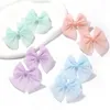 Accessoires pour cheveux 2 pièces/ensemble pour filles, épingle à cheveux élégante en Organza avec nœud papillon, Clips solides et sûrs, mode d'été, cadeau de princesse pour bébé