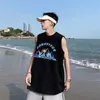 Herren-Tanktops, lässige ärmellose Hemden für Herren, bedruckte Weste, modische Grafik-Tanktops, 2023, Sommer, lockeres Baumwoll-T-Shirt, Unterhemd, Strandwesten für Herren, L2402