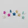 Stud Earrings 5Pair Handmade Flower Charm Girl Women Ear With Stopper 5 Candy Color Female Jewelry Festival Party Christmas Gift