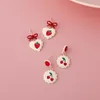 Summer Love Strawberry Earrings 2021 trendig bowknot söt krämig frukt mode temperament smycken stud256o