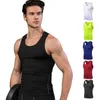 Débardeurs Homme Débardeur de gymnastique pour hommes Compression chemise sans manches séchage rapide Fitness musculation débardeur respirant basket-ball gilet homme vêtements L2402