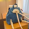 Denim sac à dos sacs de créateurs en cuir véritable sac à dos femmes sacs à dos d'école classique dames sacs de messager