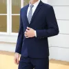 Suits New (Blazer+pants) Men's Fashion Business Gentleman Italian Style Slim Solid Color Professional Suit Wedding Groom Best Man Suit