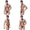 Ensemble sexy Body pour hommes String en cuir Lingerie érotique Combinaison Bar Bandage Sous-vêtements Latex Bodys Body Body Teddies Drop Livraison A Dhb2H