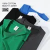 100 ٪ من القطن 250GSM تي شيرت القميص قصير الأكمام الرجال الصلبة لون 5XL TSHIRT قمم كبيرة الحجم الفار