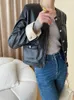 Frauen Jacken Lose Fit Kaffee PU Leder Große Größe Casual Jacke Oansatz Langarm Frauen Mantel Mode Frühling Herbst O583