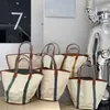 Belharra Beach Bag Moda Tasarımcı Keten Pamuk Tuval İç Side Tote Çanta Kadın Yüksek Kaliteli Lüks Çanta Çantası Çanta Çanta