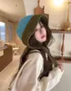 ベレー帽のデュアル使用ビーニー帽子冬冬の温かい風力スカーフコールドキャップバラクラバ屋外ニットショールスカリーキャップボンネット