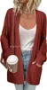 Suéteres femininos Cardigan de grandes dimensões feminino cabo de malha com decote em v suéter outono inverno frente aberta manga comprida cardigans com bolsos