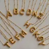 Titanium Steel Shiny Lucky Silver Gold 26 Letters Pendant Women's Necklace 18K Gold Plated Luxury Chain Halsband Designer Smycken H-21610