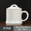 Mugs Sheep Jade Ceramic Tea Cup Conference Office Mug With Cover Dehua White Porcelain Water Household