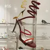 34 couleurs chaussures de dîner femmes à talons hauts de luxe serpent enveloppé chaussures à talon de cheville sandales chaussures de strass pour femmes haut Hee mariage cristal incrusté serpent créateur de mode