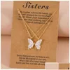 Colliers pendentifs 2 pièces soeurs amies adaptées à 2 filles pendentifs papillon assortis bijoux d'amitié longue distance T8De Drop Del Otuej