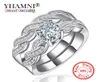 YHAMNI Fijne Sieraden Klassieke Marquise CZ Diamant 2 Ringen Sets Solid 925 Zilveren Band Trouwring Partij Sieraden Voor Vrouwen KR1273984746