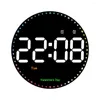 Duvar Saatleri 10 inç LED Yuvarlak Dijital Saat Uzaktan kumandalı Dijital Saat 10 Seviye Oturma Odası Dekorasyonu için Parlaklık Alarmı