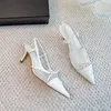 Najwyższej jakości kobiety pompują wysokie obcasy spiczaste bow siatkowe seksowne sandały luksusowe sukienki buty slingback