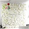 Dekorative Blumen Kränze Spr Großhandel Hochzeitsdekoration Hintergrund Künstliche Rose Seidenstrauß Decke Grün Wand Drop Deliv Dh4Jw