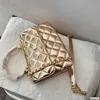 24C Crossbody Tas Designer chian Dames Schoudertas Glanzend Lakleer Diamant Check Goud Hardware Metalen Gesp Luxe Tote Gematelasseerde Tassen Jurk Sacoche