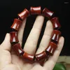 Strand Red Sandalwood Bamboo Lobular Pillow Beads Bracelet