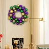 Dekorativa blommor st. Patrick's Day Wreath Round Balls Framdörrdekor för inomhus trädgård Holiday Office Wedding