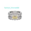 Accessoires d'été classique à la mode dames ensemble de bijoux cadeaux de luxe en argent Sterling jaune diamant bague femme bague