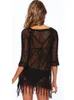 Damen Bademode Solide Sexy Strand Cover Up Häkeln Hoodie Bikini Kleid Damen Badeanzug Ups Tunika Saida De Praia Outfits Q3