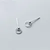 Boucles d'oreilles MloveAcc réel 925 en argent Sterling Mini rond cercle perle pour femmes filles mignon boucle d'oreille cadeau de noël