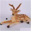 Animali di peluche ripieni 70 cm Alce sdraiato Giraffa Cervo Sika con angolo simulato Modello Bambini Monte Decorazioni natalizie P Giocattolo per bambini Drop De Dhwef