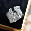 Cluster Rings Noble Charm Elegant Design Gold-plating Zircon 925 Silver For Men Women Unique Wedding Engagement Party Jewelry Gifts