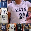 Basket-ball personnalisé Yale 0 Trevor Mullin 1 Danny Wolf 2 Bez Mbeng 3 août Mahoney 4 John Poulakidas maillots pour hommes et femmes 30 Chris Manon