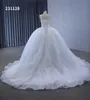 Glaromous robe de bal robes de mariée cristal chérie bustier tubulaire avec queue SM231128