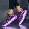 Erkek kızlar roller ayakkabıları LED Işık USB Şarj Çocukları Roller Skate Sıradan Kaykay Ayakkabıları Spor ayakkabıları Çocuk Spor ayakkabıları 240219