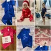 Pajamas Red Custom Silk Pyjamas Solid Kids Sets 2Pcs Childrens Boy Girl Pjs Clothes Toddler Personalized Sleepwear Gifts 230601 Drop Dhbhe