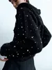 Maglieria da donna 2024 Autunno Cardigan lavorato a maglia Cappotto da donna Bordare Maglione Giacca Vintage Maglioni con cappuccio Capispalla femminile a maniche lunghe