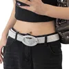 Belts Vintage Adult Waist Belt With Adjustable Oval Pin Buckle Waistband PU For Women Universal Jeans