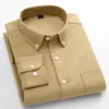 Oxford-Hemden für Herren, 100 % Baumwolle, einfarbig, Herrenmode, Kleidungstrends, koreanischer Stil, junge Langarm-Freizeitkleidung, 240219