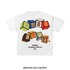 T-shirts hommes 2024 American Street Retro Personnalité Fun Lettre Imprimé T-shirt à manches courtes Hommes Y2K Harajuku Mode Couple Casual Lâche