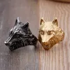 Anel de motociclista KALEN Anillos Acero inoxidável prateado em aço inoxidável animal lobo anéis para homens