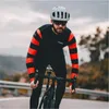 Vestes de course Maillots de cyclisme d'hiver Maillot en polaire thermique pour hommes Vêtements de l'équipe professionnelle Manches rayées colorées Vêtements de vélo de route en plein air