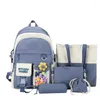 Borse da scuola 5 pz/set Harajuku Kawaii Zaino per bambini Zaino da donna carino Bookbag Borsa per laptop per ragazze adolescenti Studenti Zaino