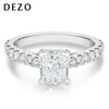 Dezo Radiant Cut 15 CT婚約指輪VVS1 Dカラー925女性のためのスターリングシルバー結婚記念日ジュエリー240220