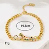 Bracciale leopardo africano con micro zirconi intarsiati con placcatura in rame in oro 18 carati, bracciale di nicchia hip-hop con personalità europea e americana